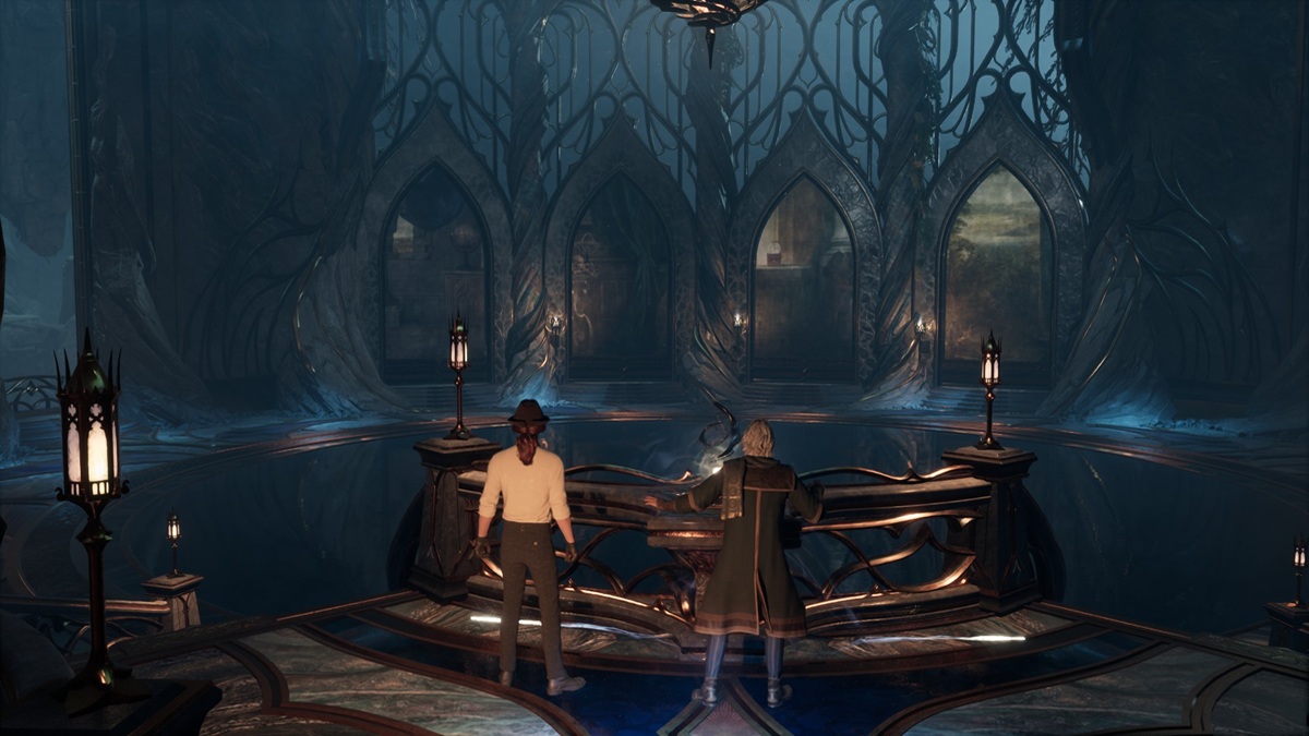 secret room in Hogwarts with four portraits