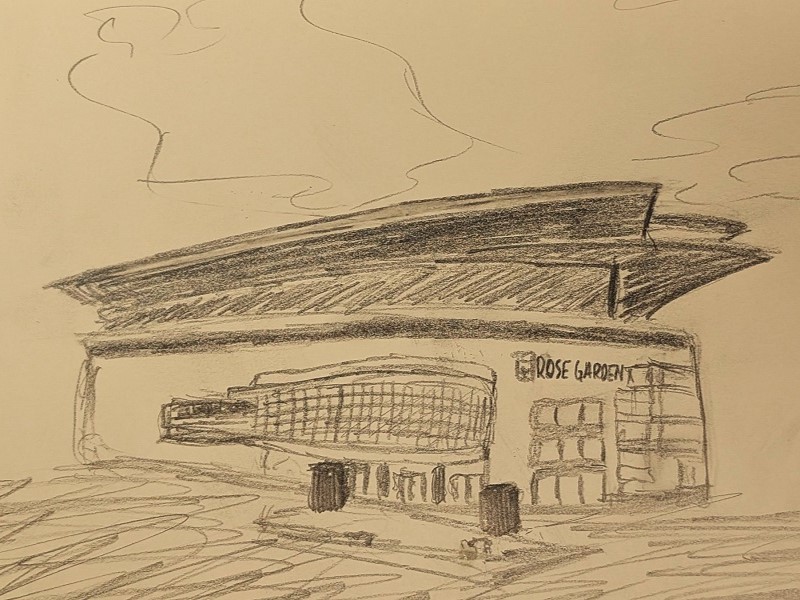 casual ramble about the trail blazers offseason part 4 sketch of the rose garden arena home of the portland trail blazers